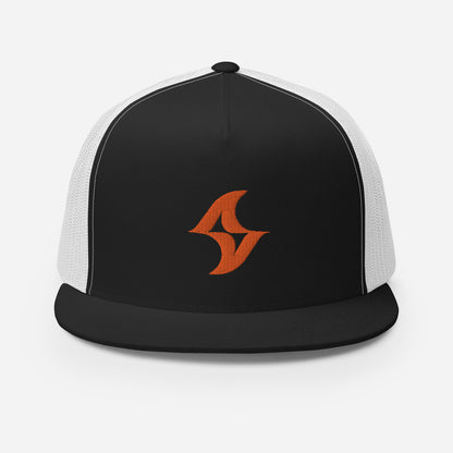 Flat Billed Cap - Dual Tone (Orange Logo) 2.0