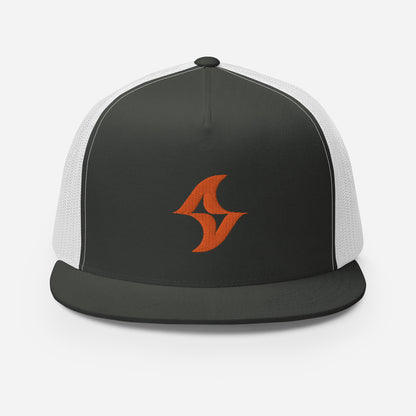 Flat Billed Cap - Dual Tone (Orange Logo) 2.0