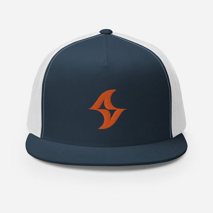 Flat Billed Cap - Dual Tone (Orange Logo) 2.0