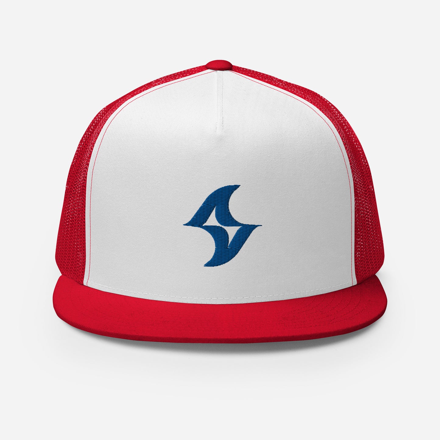 Flat Billed Cap - Red & White (Royal Logo) 2.0