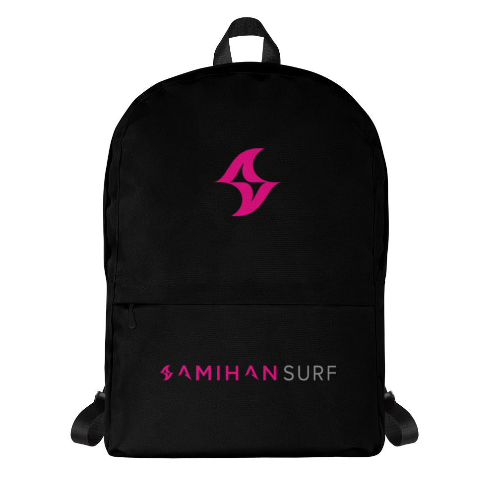 Backpack: Classic Black & Pink Logo