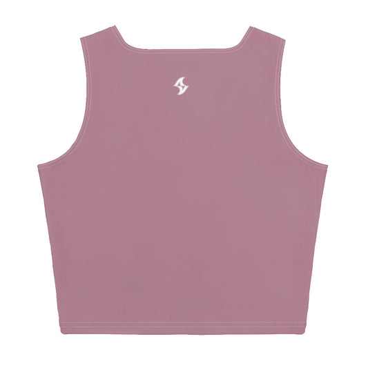 Womens Sleeveless Crop Top: Lavender w/ White Logo