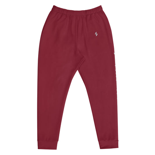 Mens Joggers: Burgandy w/ Silver Blue Logo