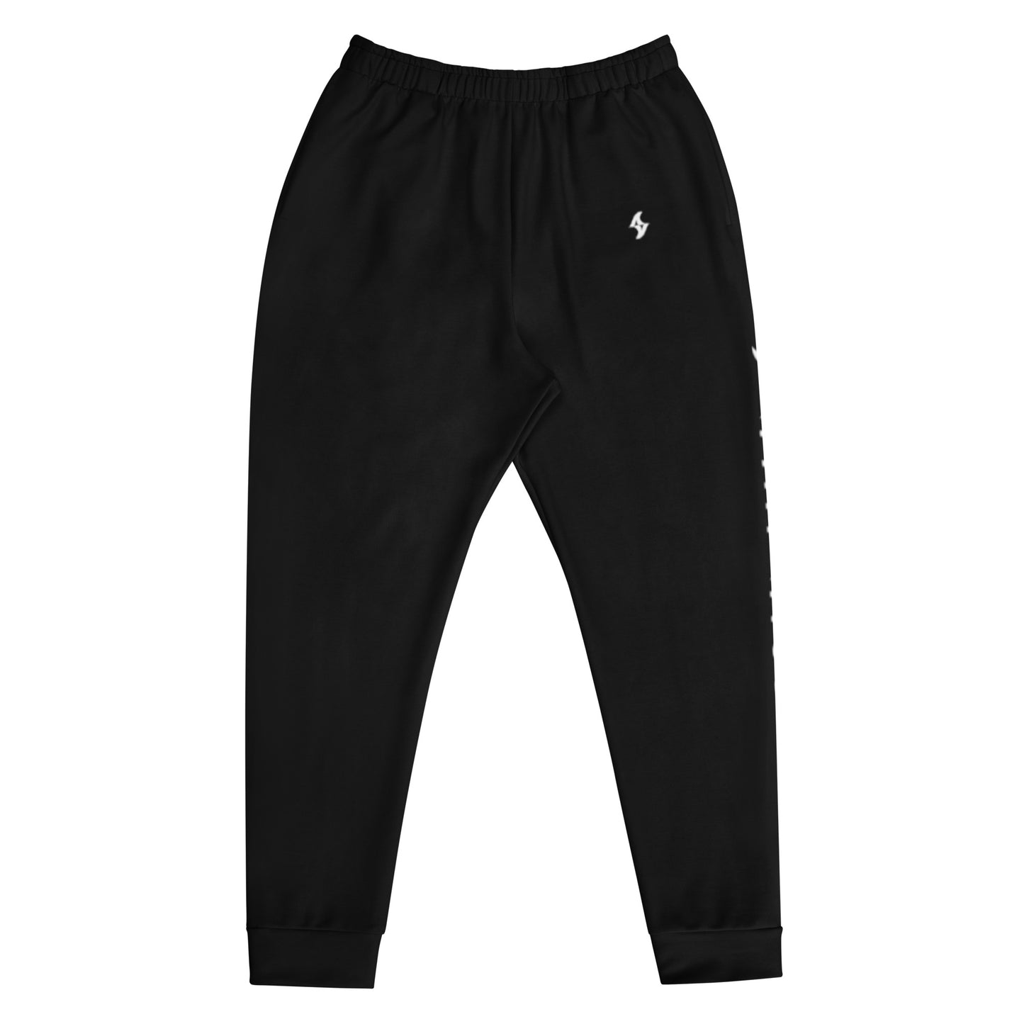 Mens Joggers: Black w/ White Logo