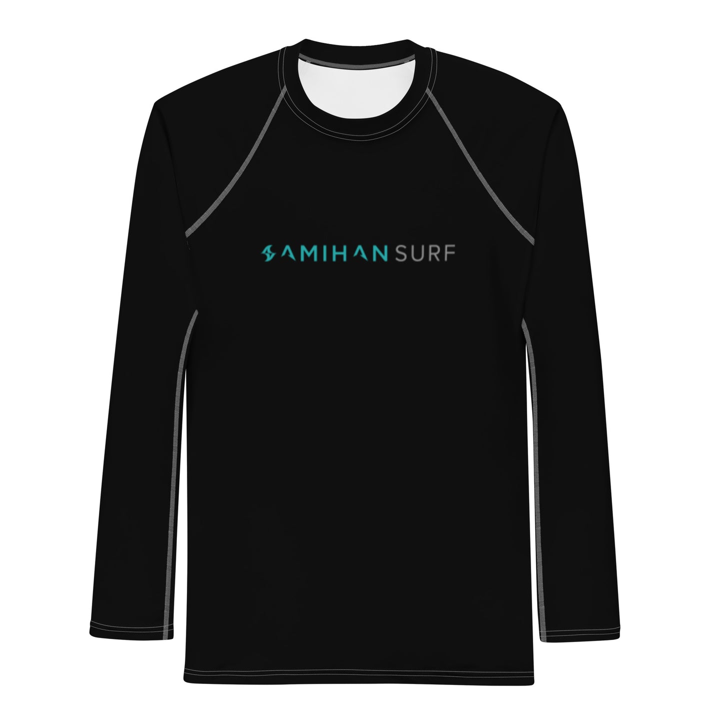 Mens Rash Guard: Amihan Surf Teal Logo