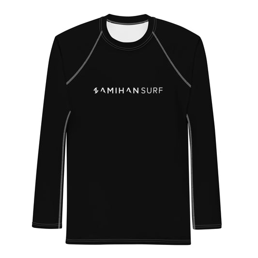 Mens Rash Guard: Amihan Surf White Logo