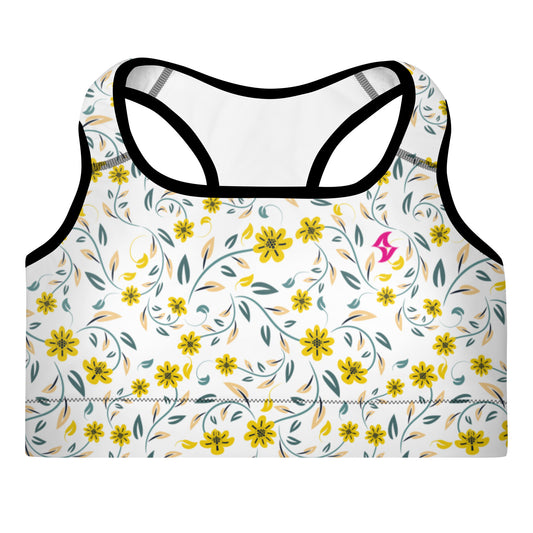 Womens Padded Sports Bra: Daisy Yellow