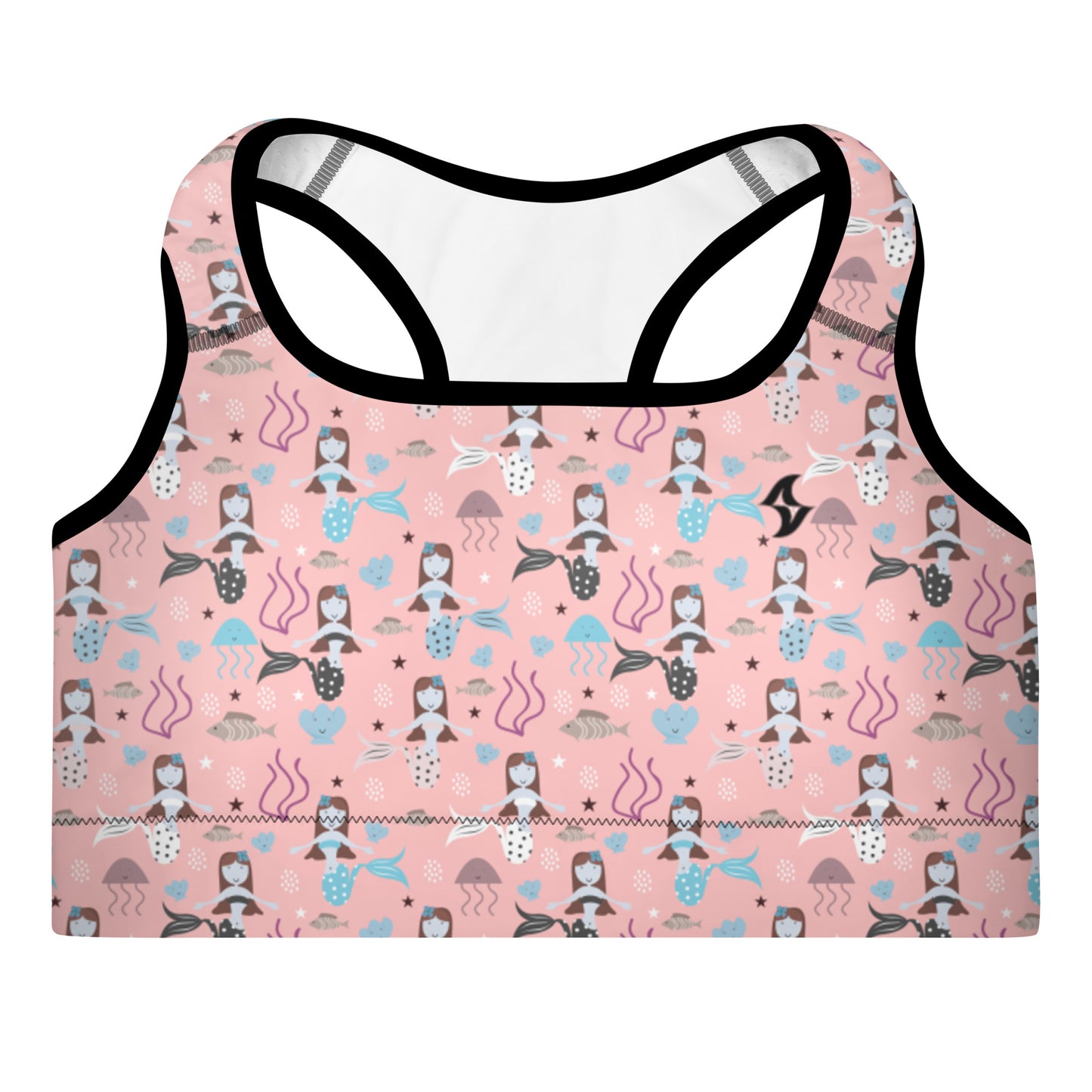 Womens Padded Sports Bra: Mermaid Pink