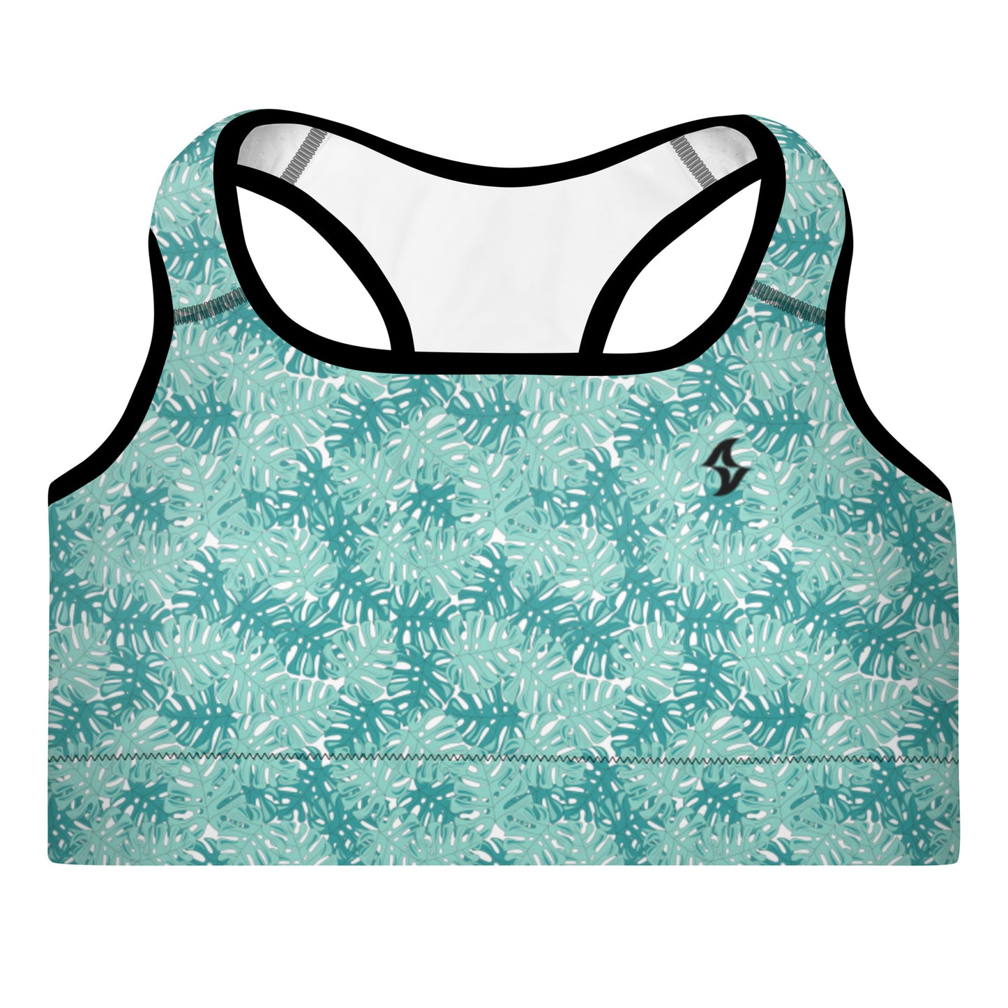 Womens Padded Sports Bra: Tropical Blue 1.1