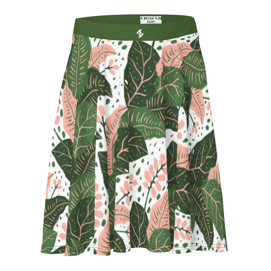 Womens Surfer Skirt: Palm Leaf Flora