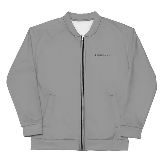 Mens Bomber Jacket: Grey w/ Dark Green Amihan Logo