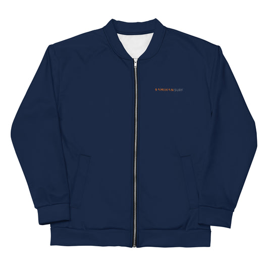 Mens Bomber Jacket: Navy w/ Orange Amihan Logo