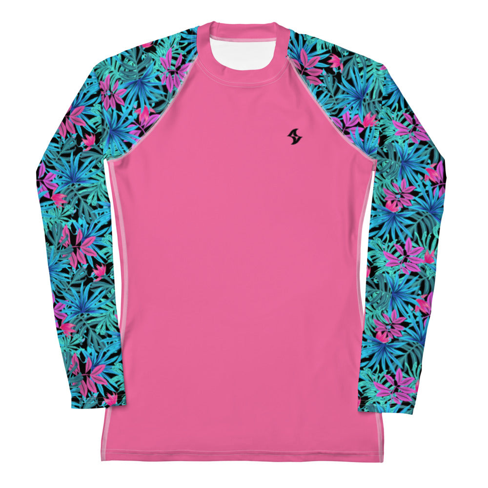 Womens Rash Guard: Brilliant Rose