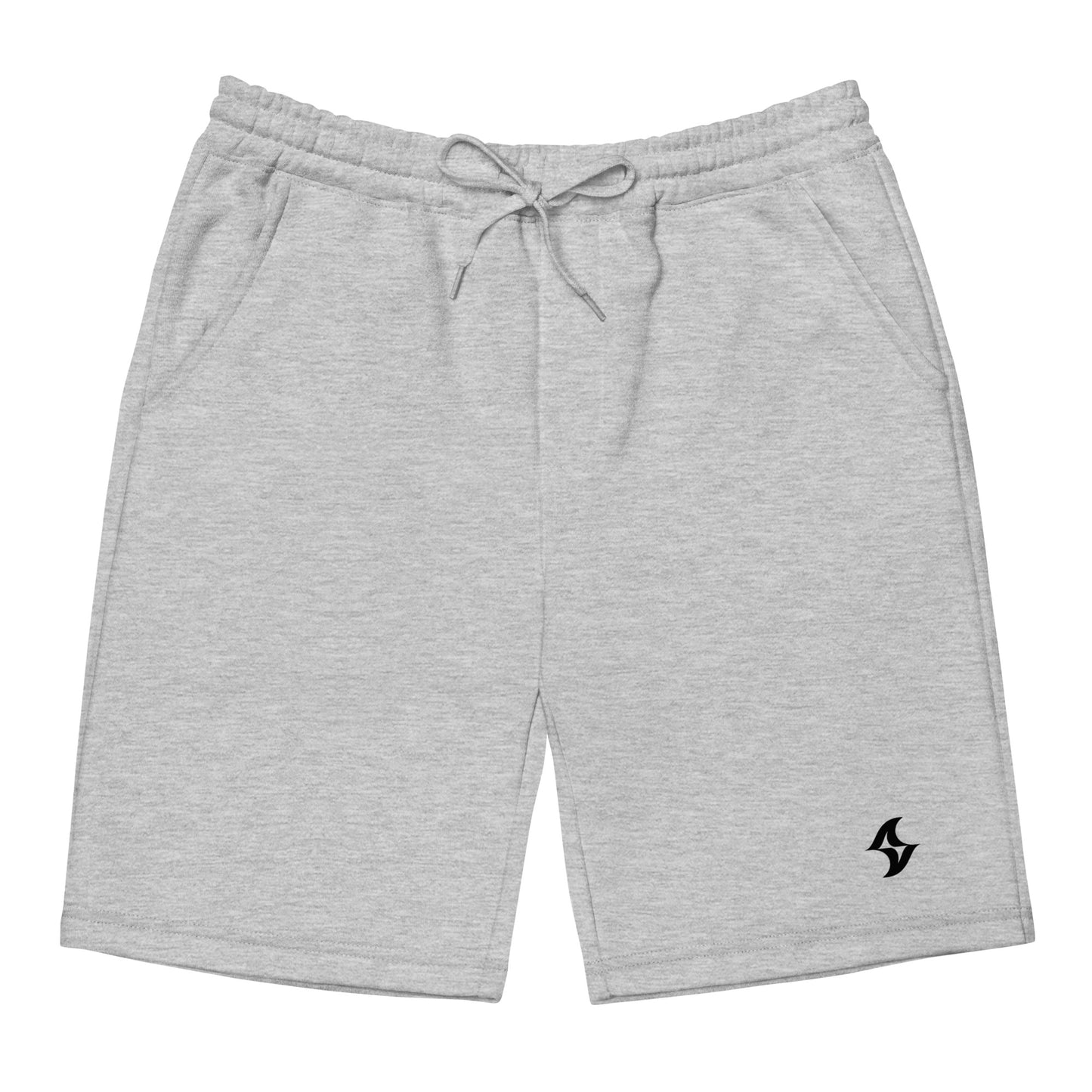 Men's Grey Fleece Shorts: Black Evolve Logo