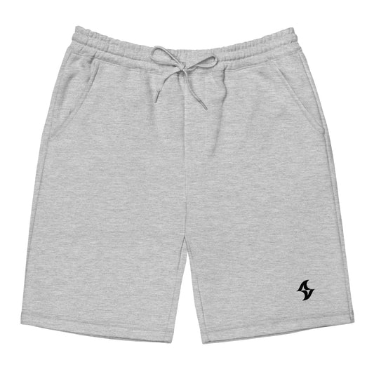 Men's Grey Fleece Shorts: Black Evolve Logo