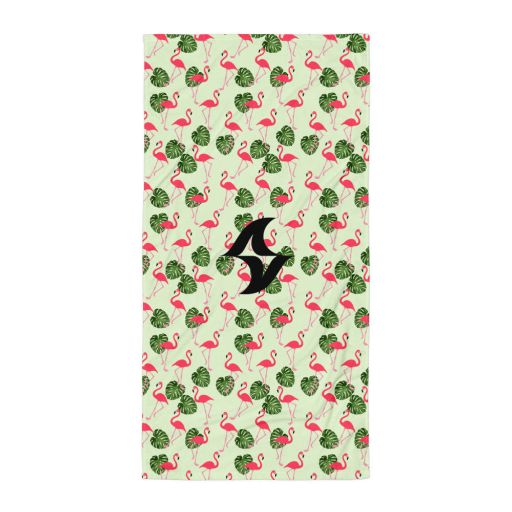 Amihan Surf Towel: Flamingo w/ Black Logo