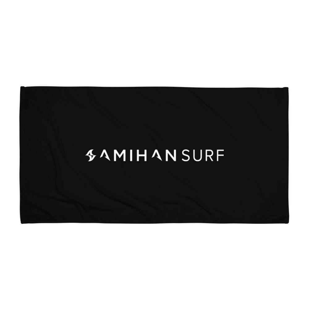 Amihan Surf Towel: Classic Black w/ White Logo