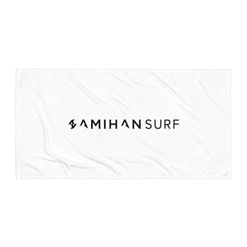 Amihan Surf Towel: Classic White w/ Black Logo