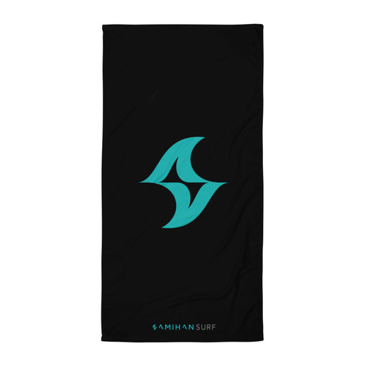 Towel: Classic Black w/ Teal Logo