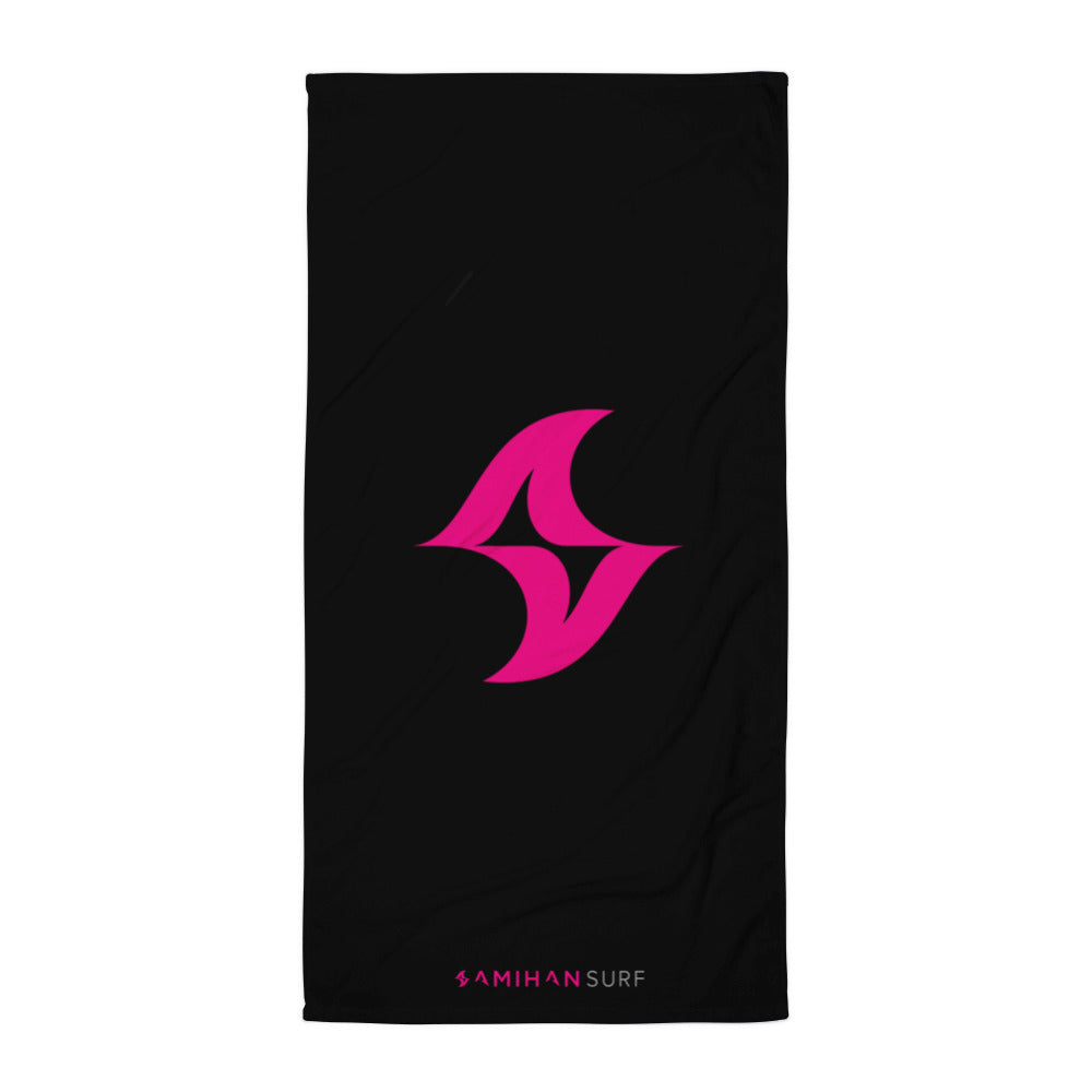 Towel: Classic Black w/ Pink Logo