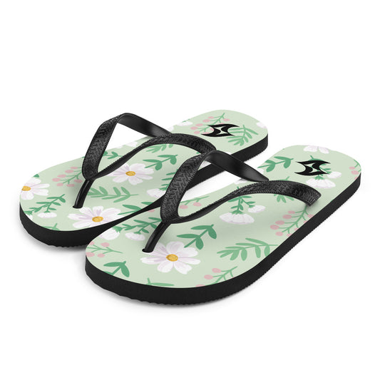 Flip-Flops: Daisies w/ Black Logo