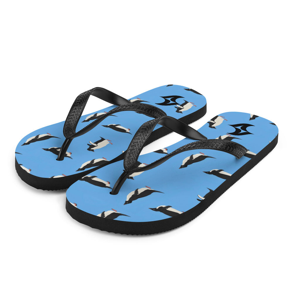 Flip-Flops: Penguins w/ Black Logo