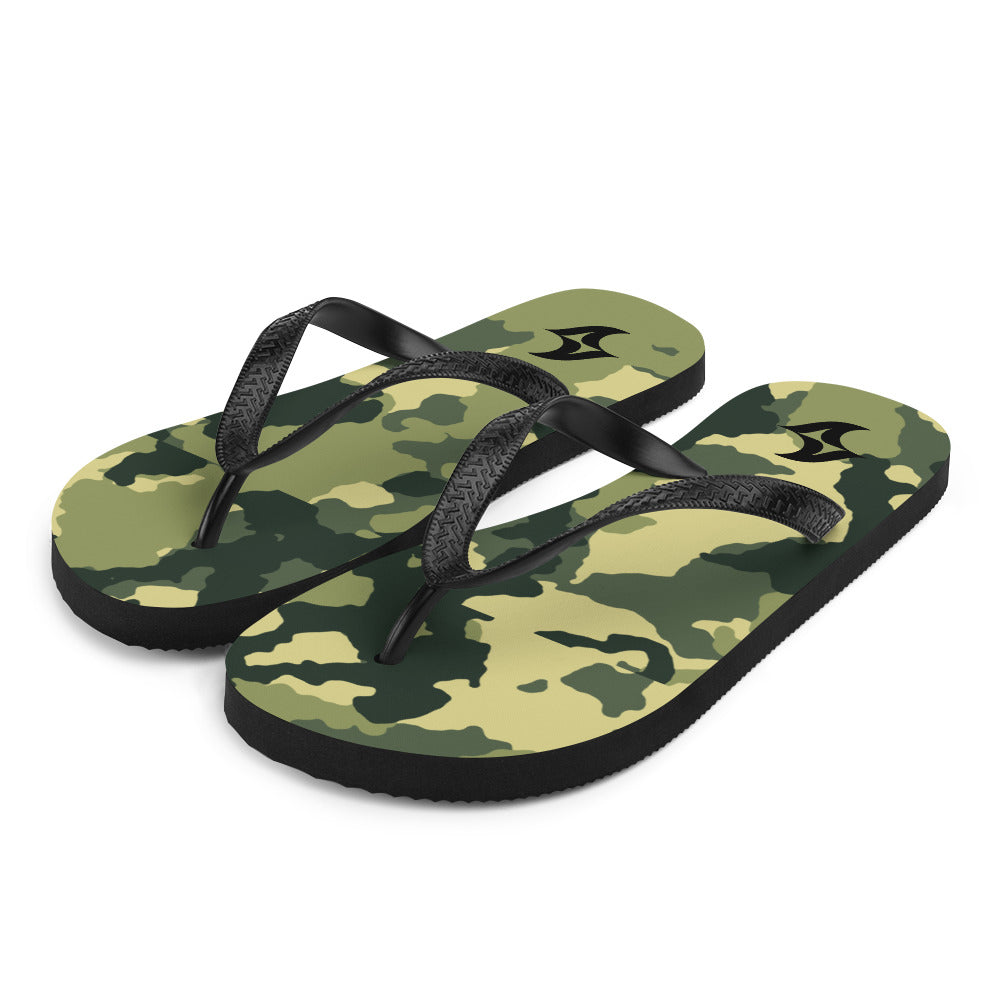 Flip-Flops: Camouflage w/ Black Logo