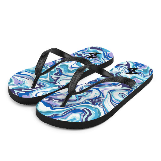 Flip-Flops: Blue Marble w/ Black Logo