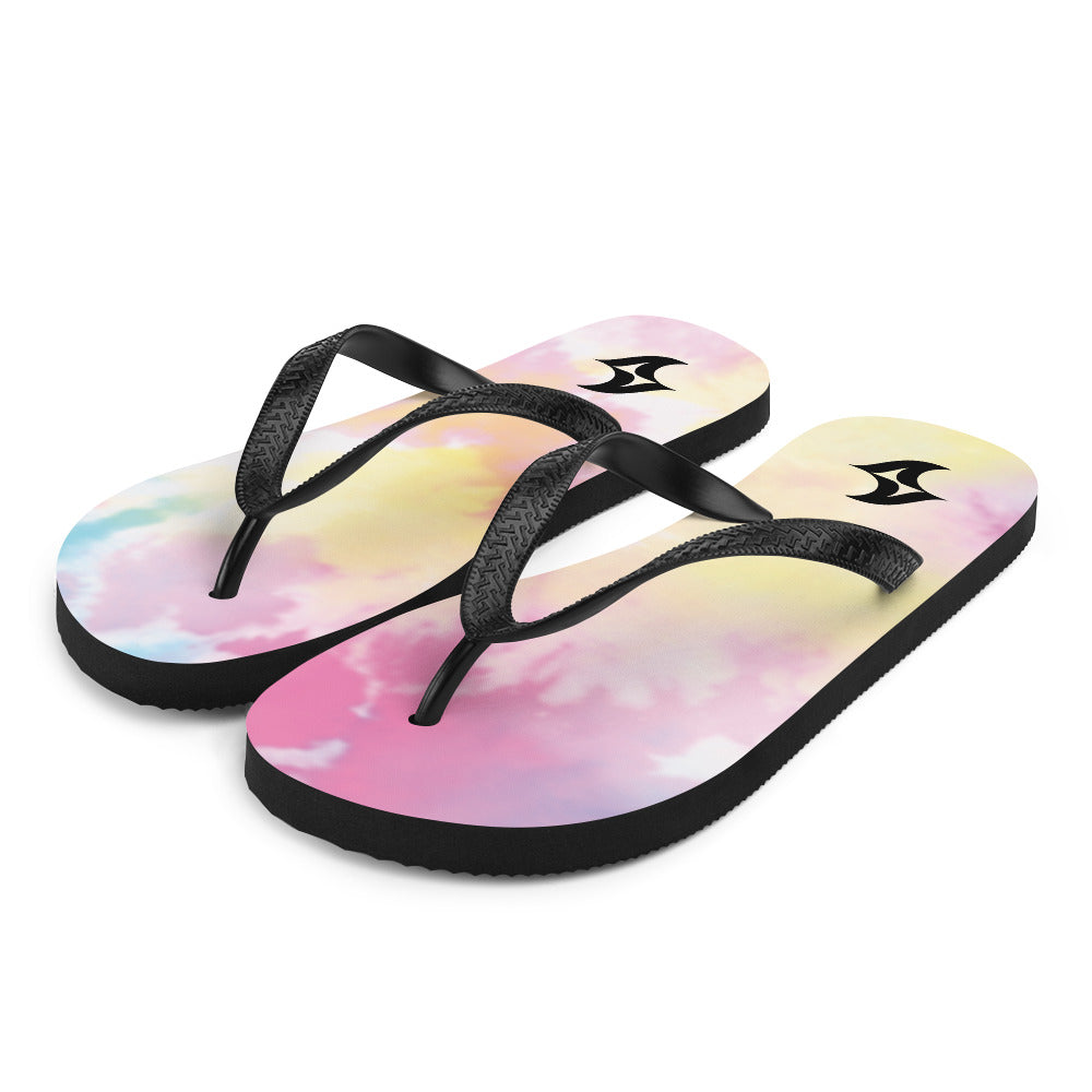 Flip-Flops: Tye Dye w/ Black Logo