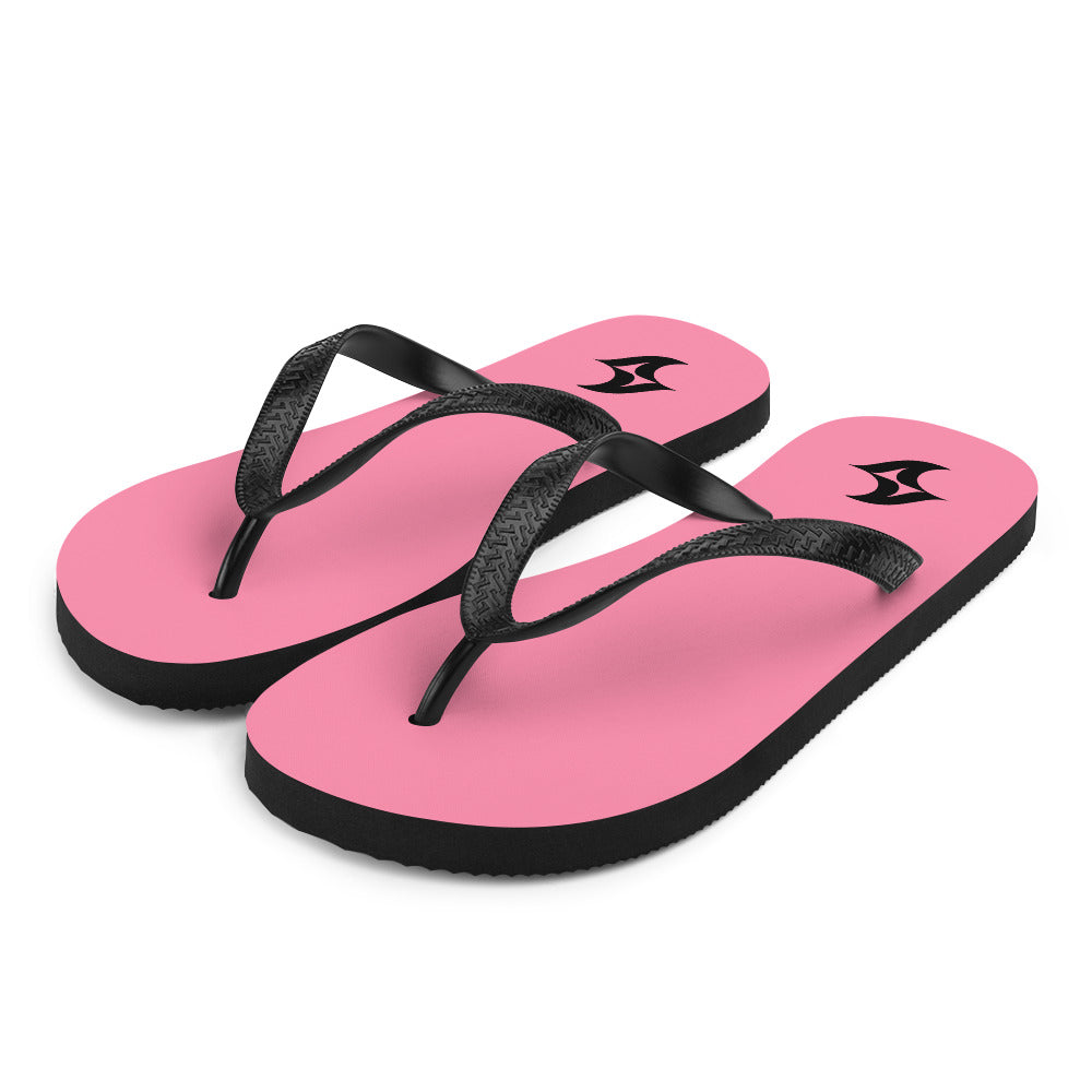 Flip-Flops: Classic Pink w/ Black Logo