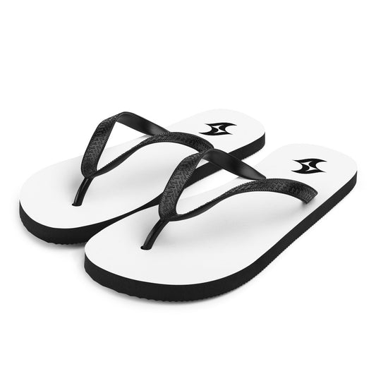 Flip-Flops: Classic White w/ Black Logo