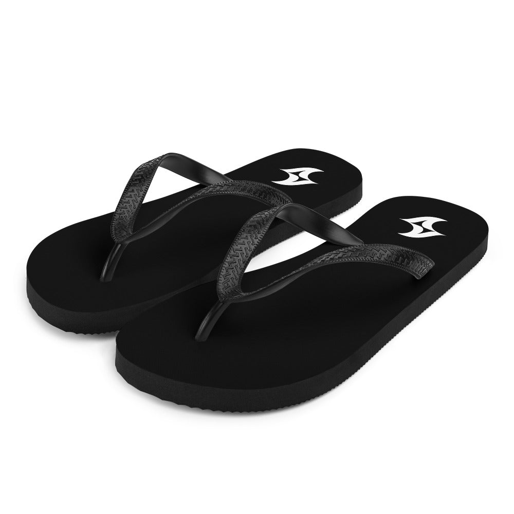 Flip-Flops: Classic Black w/ White Logo