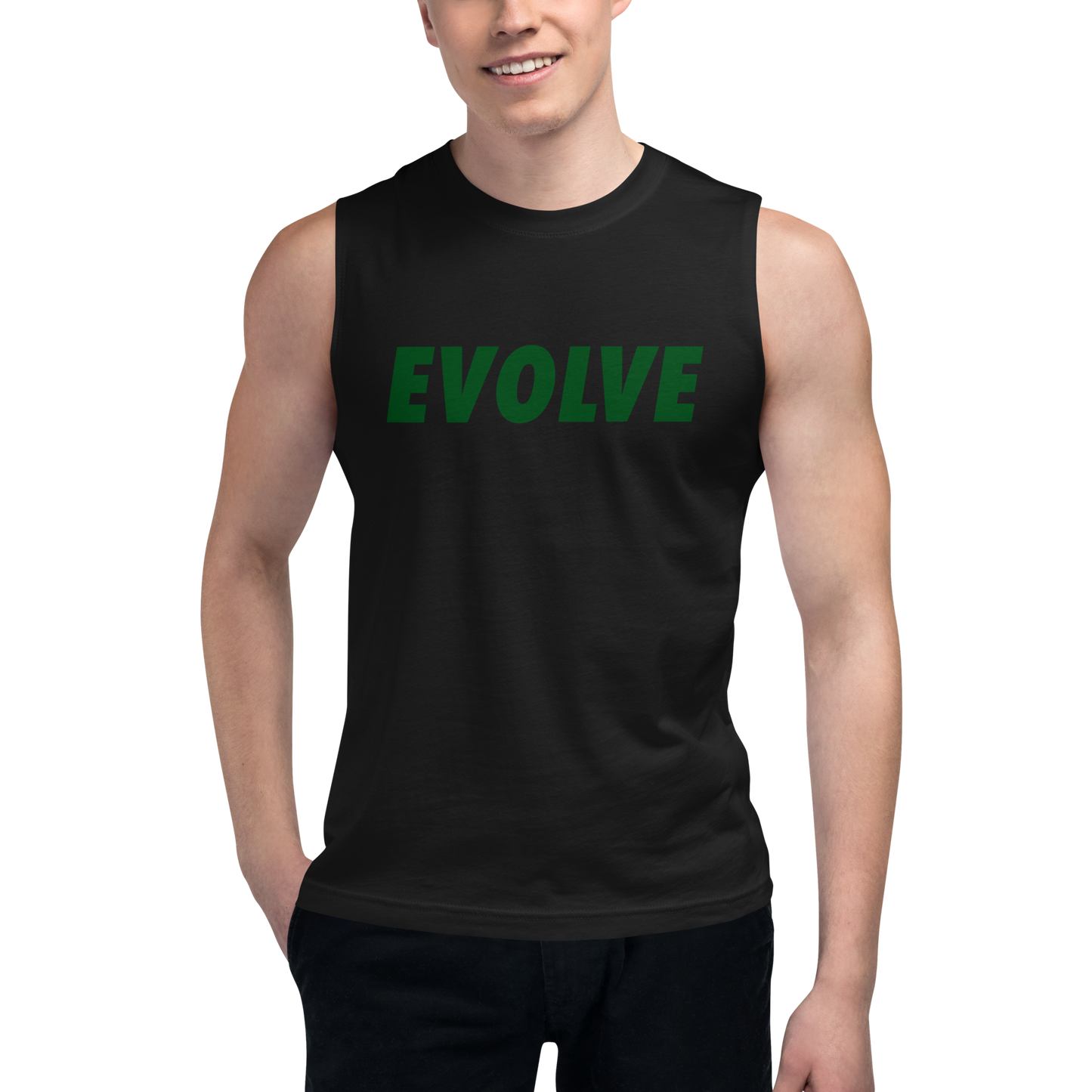 Muscle Shirt - Grey w/ Dark Green Logo