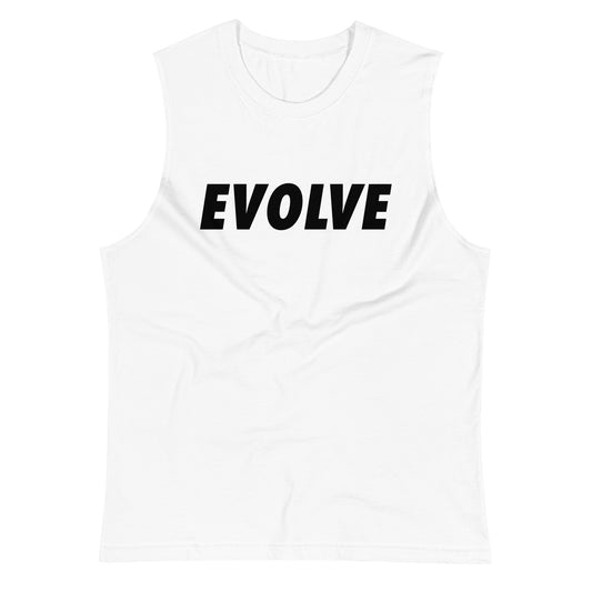 Muscle Shirt - White w/ Black Logo